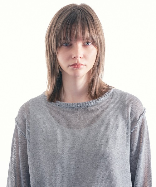 SELLE GLANT(セレグランテ)の「MELANGE MESH PULLOVER KNIT/メランジメッシュプルオーバーニット(ニット/セーター・メンズ・バーガンディー/グレー・MEDIUM/LARGE/SMALL)」の14枚目の写真
