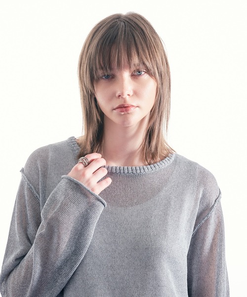 SELLE GLANT(セレグランテ)の「MELANGE MESH PULLOVER KNIT/メランジメッシュプルオーバーニット(ニット/セーター・メンズ・バーガンディー/グレー・MEDIUM/LARGE/SMALL)」の15枚目の写真