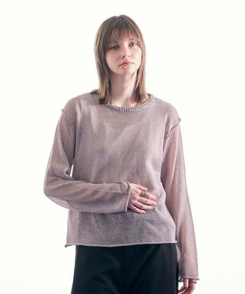 SELLE GLANT(セレグランテ)の「MELANGE MESH PULLOVER KNIT/メランジメッシュプルオーバーニット(ニット/セーター・メンズ・バーガンディー/グレー・MEDIUM/LARGE/SMALL)」の19枚目の写真