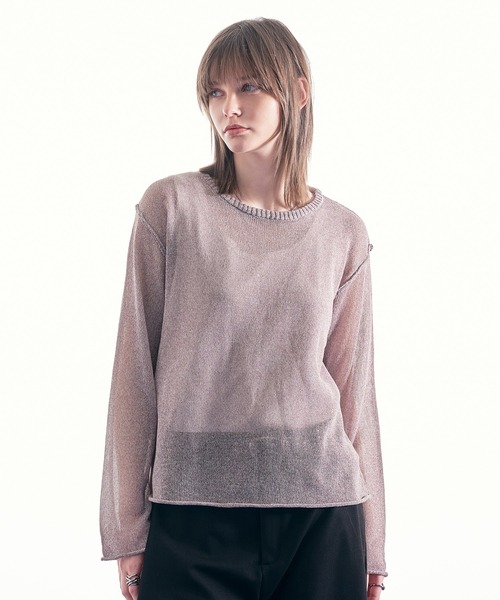 SELLE GLANT(セレグランテ)の「MELANGE MESH PULLOVER KNIT/メランジメッシュプルオーバーニット(ニット/セーター・メンズ・バーガンディー/グレー・MEDIUM/LARGE/SMALL)」の20枚目の写真