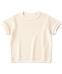 ベビー あたまするっとワッフル編みクルーネック半袖Tシャツ