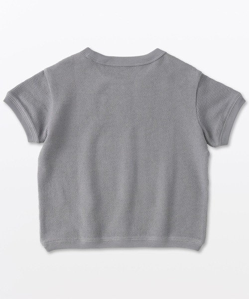 無印良品（ムジルシリョウヒン）の「ベビー　あたまするっとワッフル編みクルーネック半袖Ｔシャツ（Tシャツ/カットソー・キッズ・ピンク系/キナリ/イエロー/カーキ系/ブルー系/グレー系・80/90/100）」の10枚目の写真