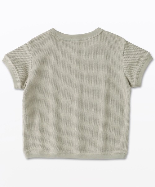 無印良品（ムジルシリョウヒン）の「ベビー　あたまするっとワッフル編みクルーネック半袖Ｔシャツ（Tシャツ/カットソー・キッズ・ピンク系/キナリ/イエロー/カーキ系/ブルー系/グレー系・80/90/100）」の13枚目の写真