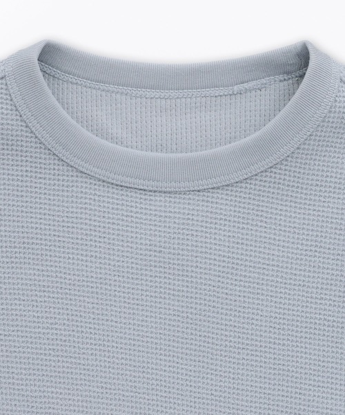 無印良品（ムジルシリョウヒン）の「ベビー　あたまするっとワッフル編みクルーネック半袖Ｔシャツ（Tシャツ/カットソー・キッズ・ピンク系/キナリ/イエロー/カーキ系/ブルー系/グレー系・80/90/100）」の17枚目の写真