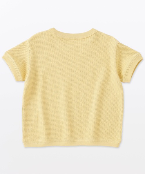 無印良品（ムジルシリョウヒン）の「ベビー　あたまするっとワッフル編みクルーネック半袖Ｔシャツ（Tシャツ/カットソー・キッズ・ピンク系/キナリ/イエロー/カーキ系/ブルー系/グレー系・80/90/100）」の19枚目の写真