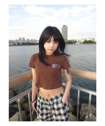 My sugar Babe（マイシュガーベイブ）の「MSB heart patch logo T（Tシャツ/カットソー）」