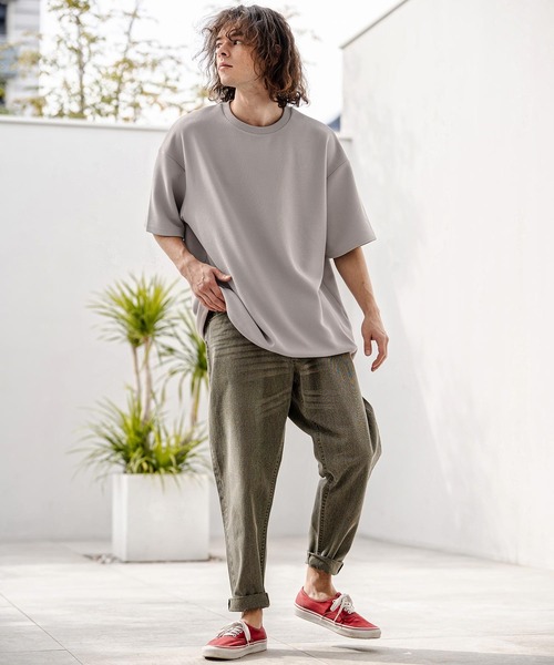 CAMBIO(カンビオ)の「mt10319- カラースピンドルサーマルカットソー(Tシャツ/カットソー・メンズ・ホワイト/グレイッシュベージュ/ブラック・M/L/XL)」の17枚目の写真