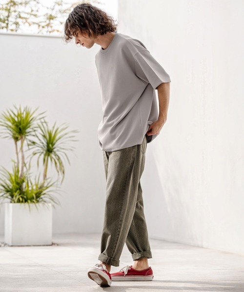 CAMBIO(カンビオ)の「mt10319- カラースピンドルサーマルカットソー(Tシャツ/カットソー・メンズ・ホワイト/グレイッシュベージュ/ブラック・M/L/XL)」の18枚目の写真