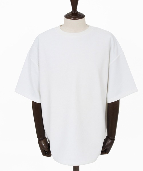 CAMBIO(カンビオ)の「mt10319- カラースピンドルサーマルカットソー(Tシャツ/カットソー・メンズ・ホワイト/グレイッシュベージュ/ブラック・M/L/XL)」の6枚目の写真