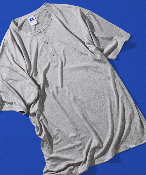 Russell Athletic（ラッセルアスレティック）の「限定展開 RUSSELL ATHLETIC×FREAK'S STORE ラッセル アスレチック 別注 Dry-Power ヘンリーネック Tシャツ 吸湿速乾 消臭（Tシャツ/カットソー・メンズ・ホワイト/チャコールグレー/アッシュグレー・LARGE/MEDIUM/SMALL）」の11枚目の写真