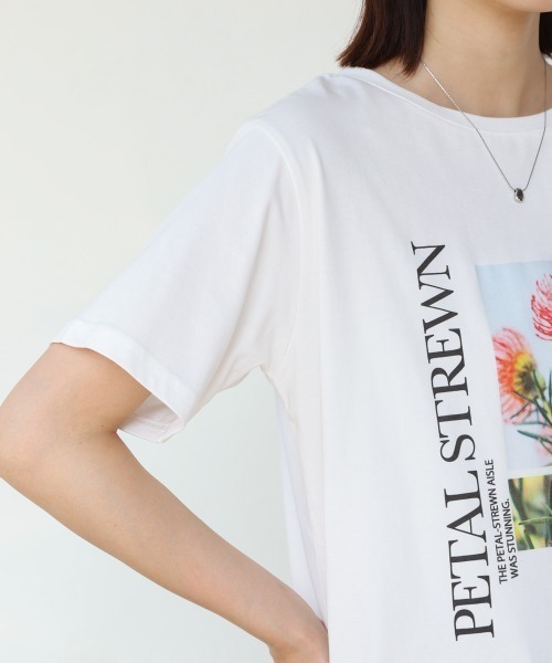 Bou Jeloud(ブージュルード)の「フォトフラワーTシャツ(Tシャツ/カットソー・レディース・チャコールグレー/オフホワイト・MEDIUM)」の13枚目の写真