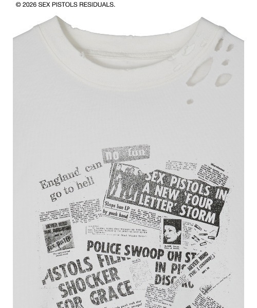 Ameri(アメリ)の「Sex Pistols DAMAGE OVERSIZE TEE(Tシャツ/カットソー・レディース・ホワイト/ブラック・FREE)」の13枚目の写真