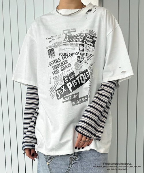 Sex Pistols DAMAGE OVERSIZE TEE（Tシャツ/カットソー）｜Ameri