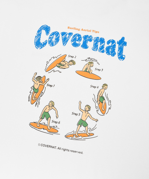 COVERNAT(カバーナット)の「クールコットンサーフィンモーショングラフィックTシャツホワイト(Tシャツ/カットソー・レディース・その他・SMALL/MEDIUM/LARGE/X-LARGE/XX-LARGE/X-SMALL)」の2枚目の写真