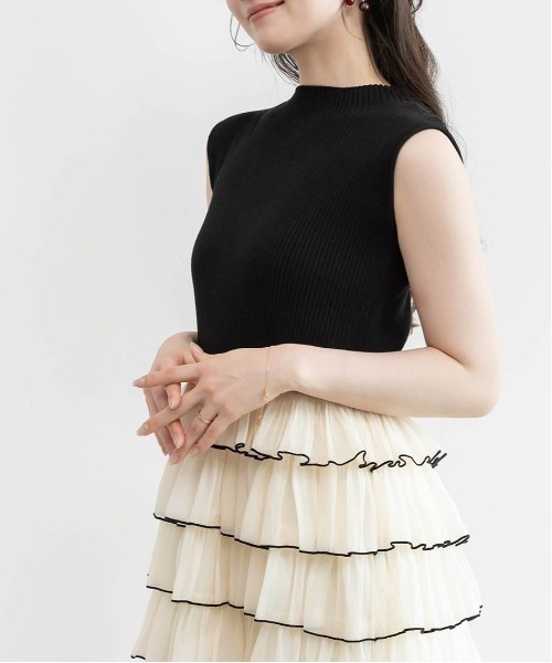 RANDA(ランダ)の「ティアードフリルドッキングワンピース(ワンピース・レディース・ブラック・FT/FREE)」の5枚目の写真