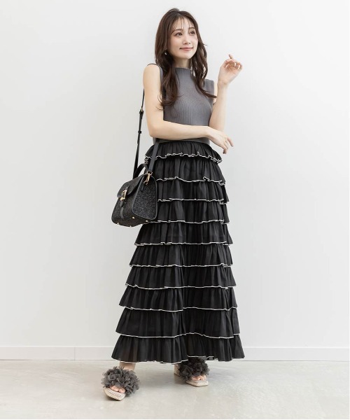 RANDA(ランダ)の「ティアードフリルドッキングワンピース(ワンピース・レディース・ブラック・FT/FREE)」の13枚目の写真