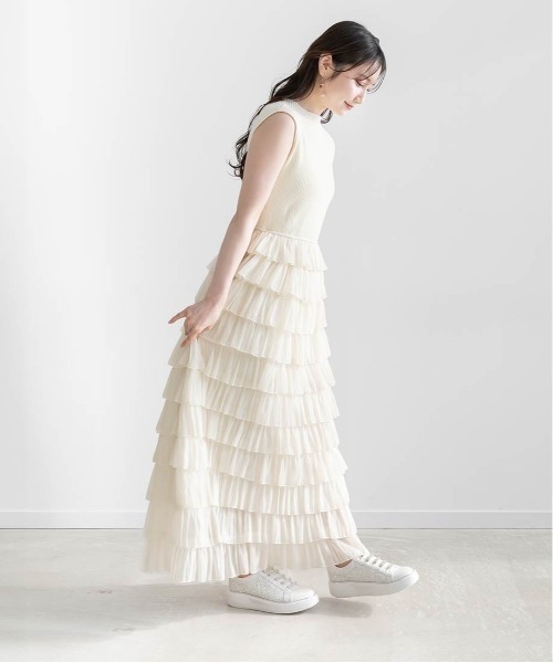 RANDA(ランダ)の「ティアードフリルドッキングワンピース(ワンピース・レディース・ブラック・FT/FREE)」の16枚目の写真