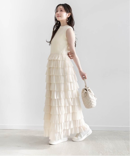 RANDA(ランダ)の「ティアードフリルドッキングワンピース(ワンピース・レディース・ブラック・FT/FREE)」の18枚目の写真