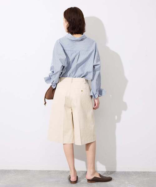 SLOBE IENA(スローブイエナ)の「《UVカット》ポプリン2WAYシャツ(シャツ/ブラウス・レディース・ネイビー/アイボリー/サックスブルー・FREE)」の7枚目の写真