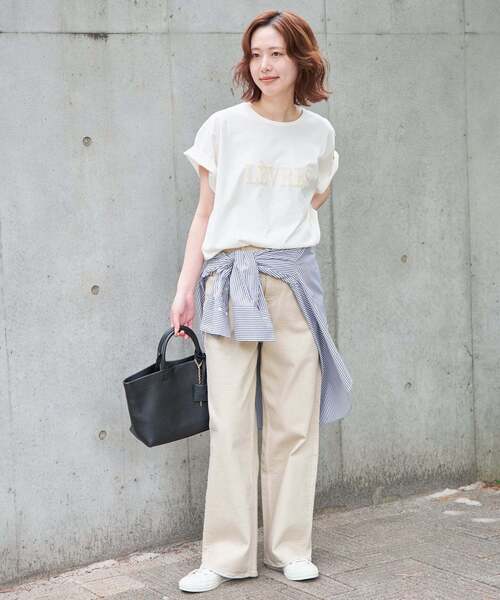 SLOBE IENA(スローブイエナ)の「《UVカット》ポプリン2WAYシャツ(シャツ/ブラウス・レディース・ネイビー/アイボリー/サックスブルー・FREE)」の8枚目の写真