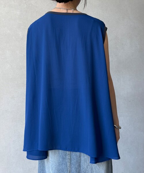 DouDou(ドゥドゥ)の「【WEB限定】前後2WAYフレアトップス(Tシャツ/カットソー・レディース・ブラック/オフホワイト/チャコールグレー・FREE)」の8枚目の写真