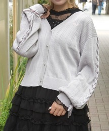 UVカット編み上げニットカーディガン