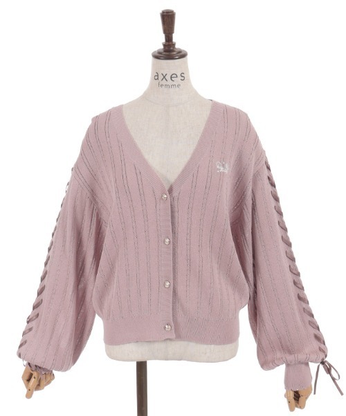 axes femme（アクシーズファム）の「ＵＶカット編み上げニットカーディガン（カーディガン/ボレロ・レディース・ホワイト/ピンク/ミント/チャコール・FREE）」の22枚目の写真