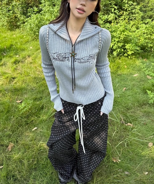 VIBGYOR（ヴィブジョー）の「【LAMPOON】ドットブラックデニムパンツ（デニムパンツ・レディース・ブラック・MEDIUM/SMALL）」の7枚目の写真