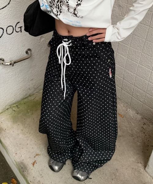 VIBGYOR（ヴィブジョー）の「【LAMPOON】ドットブラックデニムパンツ（デニムパンツ・レディース・ブラック・MEDIUM/SMALL）」の9枚目の写真