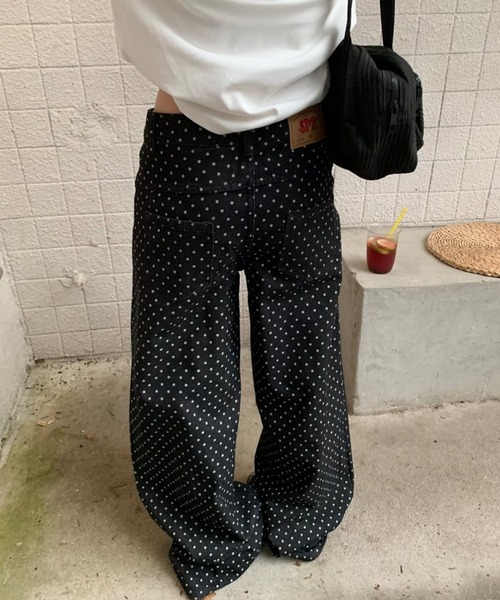 VIBGYOR（ヴィブジョー）の「【LAMPOON】ドットブラックデニムパンツ（デニムパンツ・レディース・ブラック・MEDIUM/SMALL）」の13枚目の写真