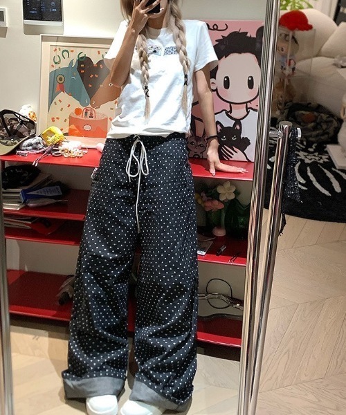 VIBGYOR（ヴィブジョー）の「【LAMPOON】ドットブラックデニムパンツ（デニムパンツ・レディース・ブラック・MEDIUM/SMALL）」の15枚目の写真