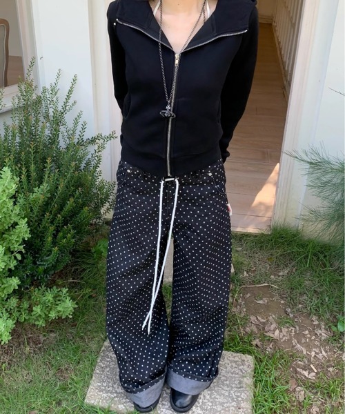 VIBGYOR（ヴィブジョー）の「【LAMPOON】ドットブラックデニムパンツ（デニムパンツ・レディース・ブラック・MEDIUM/SMALL）」の19枚目の写真