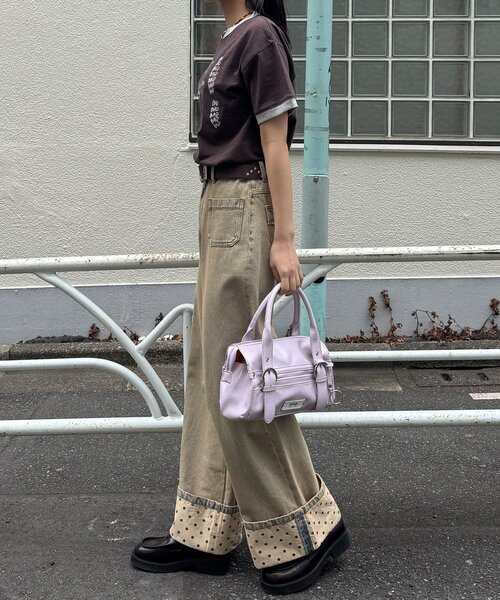 CIAOPANIC(チャオパニック)の「プリントリンガーロゴTシャツ(Tシャツ/カットソー・レディース・チャコールグレー/イエロー/ネイビー/レッド/グリーン/ブラウン・ONE SIZE)」の12枚目の写真