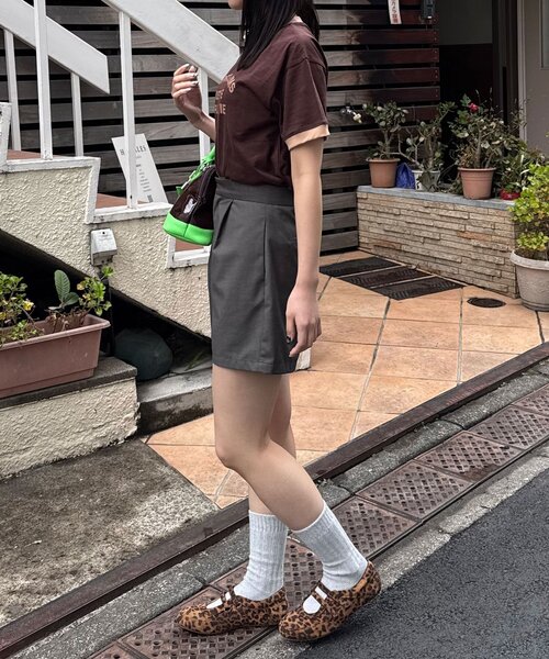 CIAOPANIC(チャオパニック)の「プリントリンガーロゴTシャツ(Tシャツ/カットソー・レディース・チャコールグレー/イエロー/ネイビー/レッド/グリーン/ブラウン・ONE SIZE)」の19枚目の写真