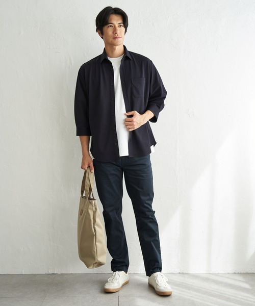 ikka(イッカ)の「冷感鹿の子袖2WAYスイスカラーシャツ(シャツ/ブラウス・メンズ・ホワイト/ネイビー/チャコール・M/XL/L/S)」の14枚目の写真