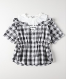 Right-on | 【VIVIAN BLUE】肩あきフェイクレイヤード半袖シャツ (夏コーデ / おしゃれ主役 / キッズ)(シャツ/ブラウス)