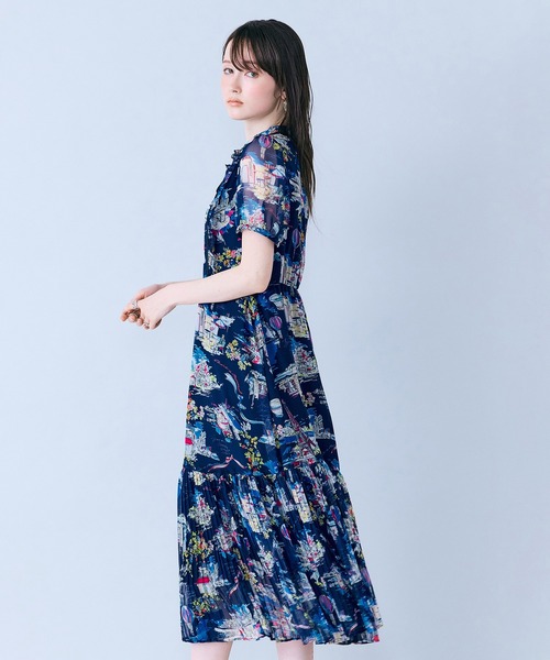 Audie a Muses(オーディアミューズ)の「パリプリントワンピース(ワンピース・レディース・ネイビー/オフホワイト・36/38/40/42)」の22枚目の写真