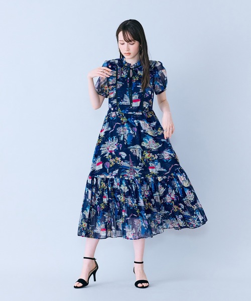 Audie a Muses(オーディアミューズ)の「パリプリントワンピース(ワンピース・レディース・ネイビー/オフホワイト・36/38/40/42)」の16枚目の写真