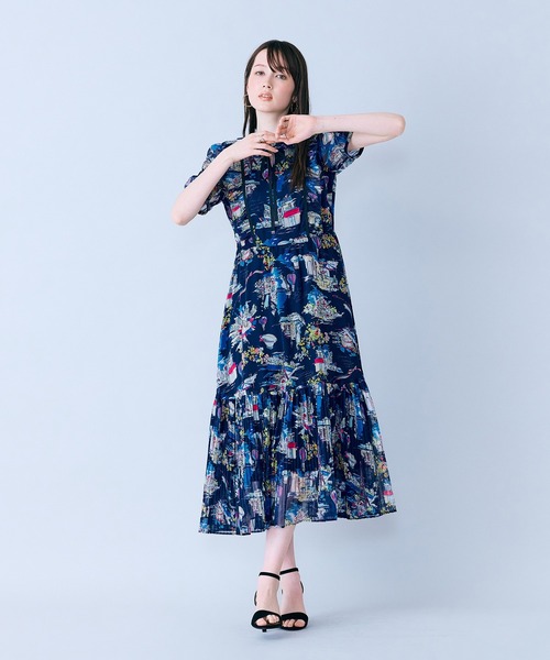 Audie a Muses(オーディアミューズ)の「パリプリントワンピース(ワンピース・レディース・ネイビー/オフホワイト・36/38/40/42)」の18枚目の写真