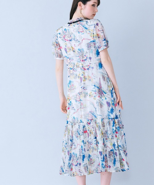 Audie a Muses(オーディアミューズ)の「パリプリントワンピース(ワンピース・レディース・ネイビー/オフホワイト・36/38/40/42)」の7枚目の写真