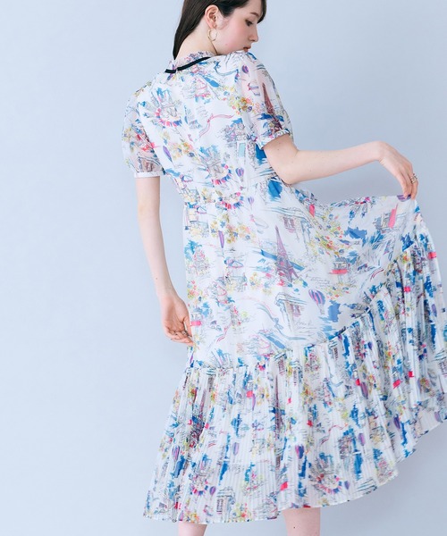Audie a Muses(オーディアミューズ)の「パリプリントワンピース(ワンピース・レディース・ネイビー/オフホワイト・36/38/40/42)」の8枚目の写真