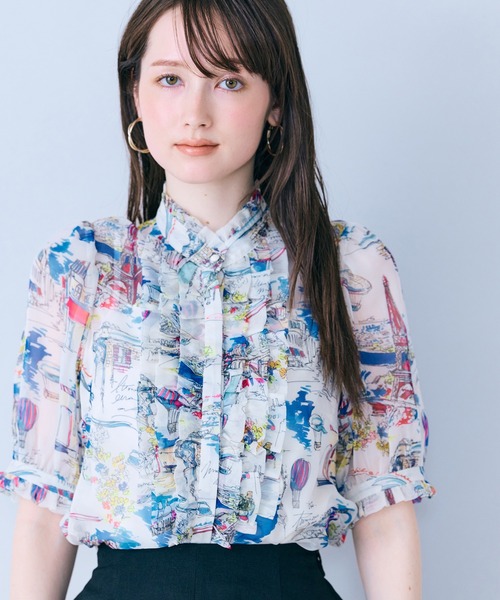 Audie a Muses(オーディアミューズ)の「パリプリントワンピース(ワンピース・レディース・ネイビー/オフホワイト・36/38/40/42)」の12枚目の写真