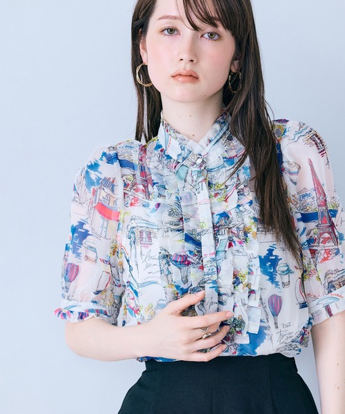 Audie a Muses(オーディアミューズ)の「パリプリントワンピース(ワンピース・レディース・ネイビー/オフホワイト・36/38/40/42)」の15枚目の写真