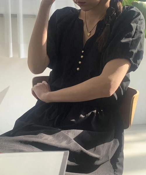 FREE STYLISTS(フリー スタイリスト)の「YUGA_YGMC Korean style drawstring French sleeve dress(ワンピース・レディース・ベージュ/ホワイト・FREE)」の11枚目の写真