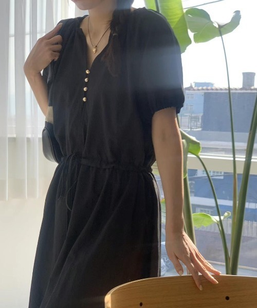 FREE STYLISTS(フリー スタイリスト)の「YUGA_YGMC Korean style drawstring French sleeve dress(ワンピース・レディース・ベージュ/ホワイト・FREE)」の12枚目の写真