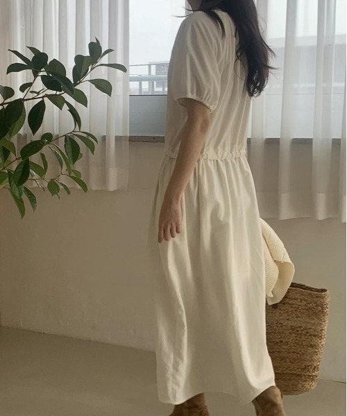 FREE STYLISTS(フリー スタイリスト)の「YUGA_YGMC Korean style drawstring French sleeve dress(ワンピース・レディース・ベージュ/ホワイト・FREE)」の21枚目の写真