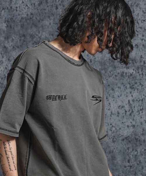 1111clothing(ワンフォークロージング)の「【セットアップ可能】ミニ裏毛 アップリケ Tシャツ / Mini Fleece Applique T-Shirt(Tシャツ/カットソー・メンズ・アッシュ/ブラック・XL/L/M)」の21枚目の写真