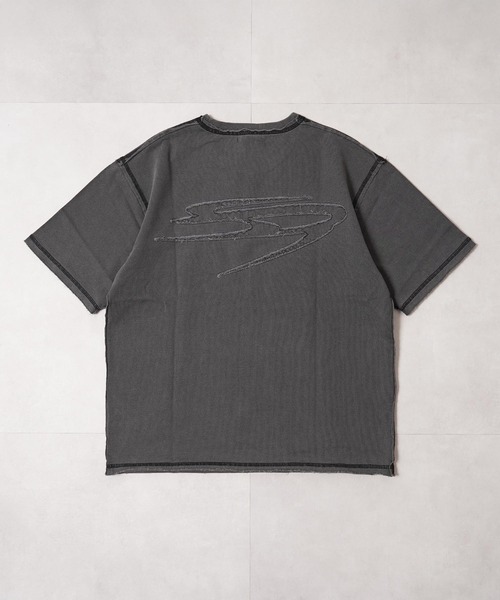 1111clothing(ワンフォークロージング)の「【セットアップ可能】ミニ裏毛 アップリケ Tシャツ / Mini Fleece Applique T-Shirt(Tシャツ/カットソー・メンズ・アッシュ/ブラック・XL/L/M)」の18枚目の写真