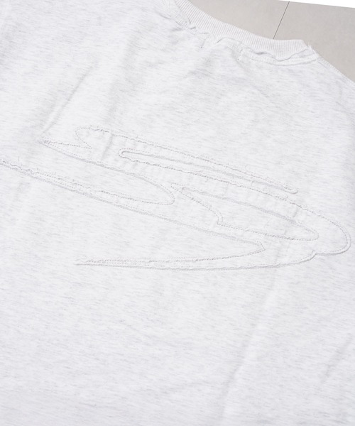1111clothing(ワンフォークロージング)の「【セットアップ可能】ミニ裏毛 アップリケ Tシャツ / Mini Fleece Applique T-Shirt(Tシャツ/カットソー・メンズ・アッシュ/ブラック・XL/L/M)」の14枚目の写真