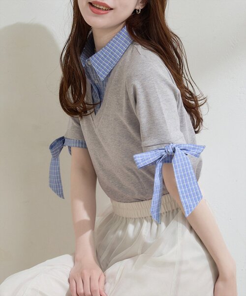 Leisure ribbons либеральный топ с коротким рукавом